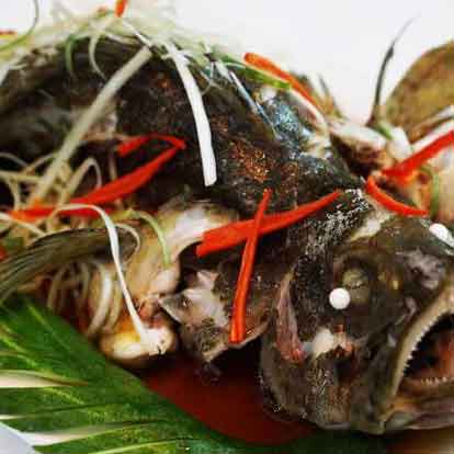 Cá mú hấp xì dầu