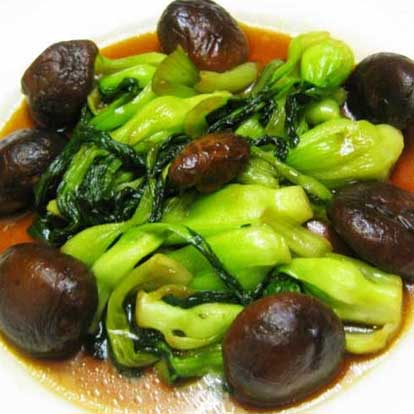 Cải thìa xào nấm